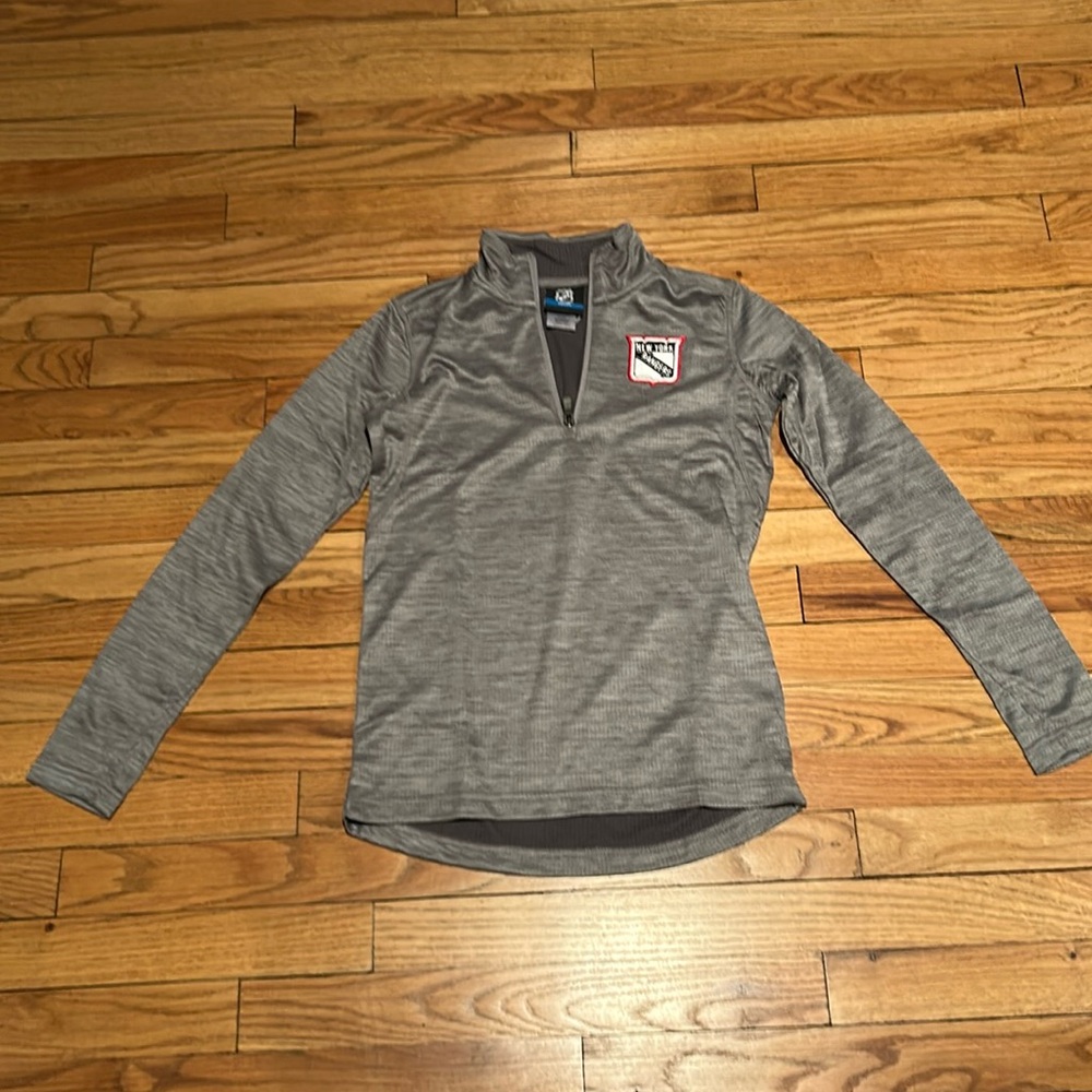 Gray New York Rangers kids youth quarter zip